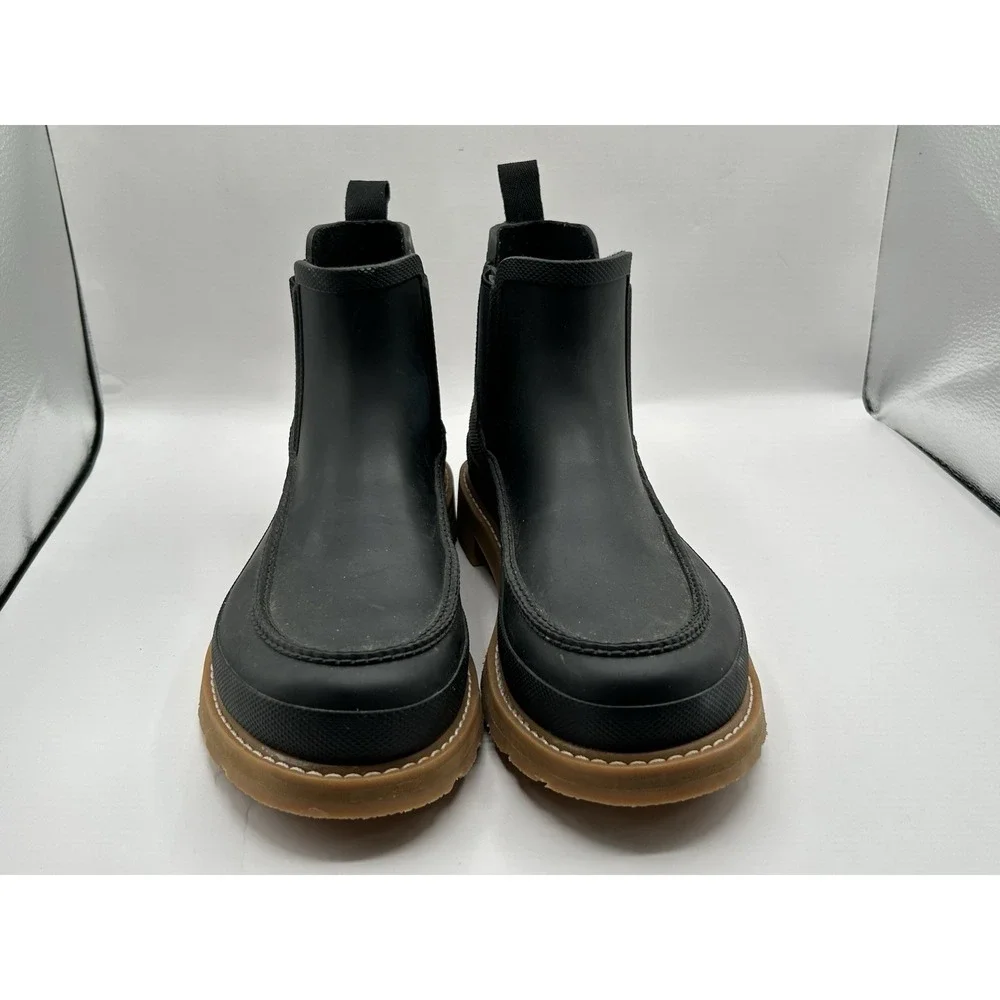 Hunter Men's Low Top Rain Boot Black Chelsea Style Size 8